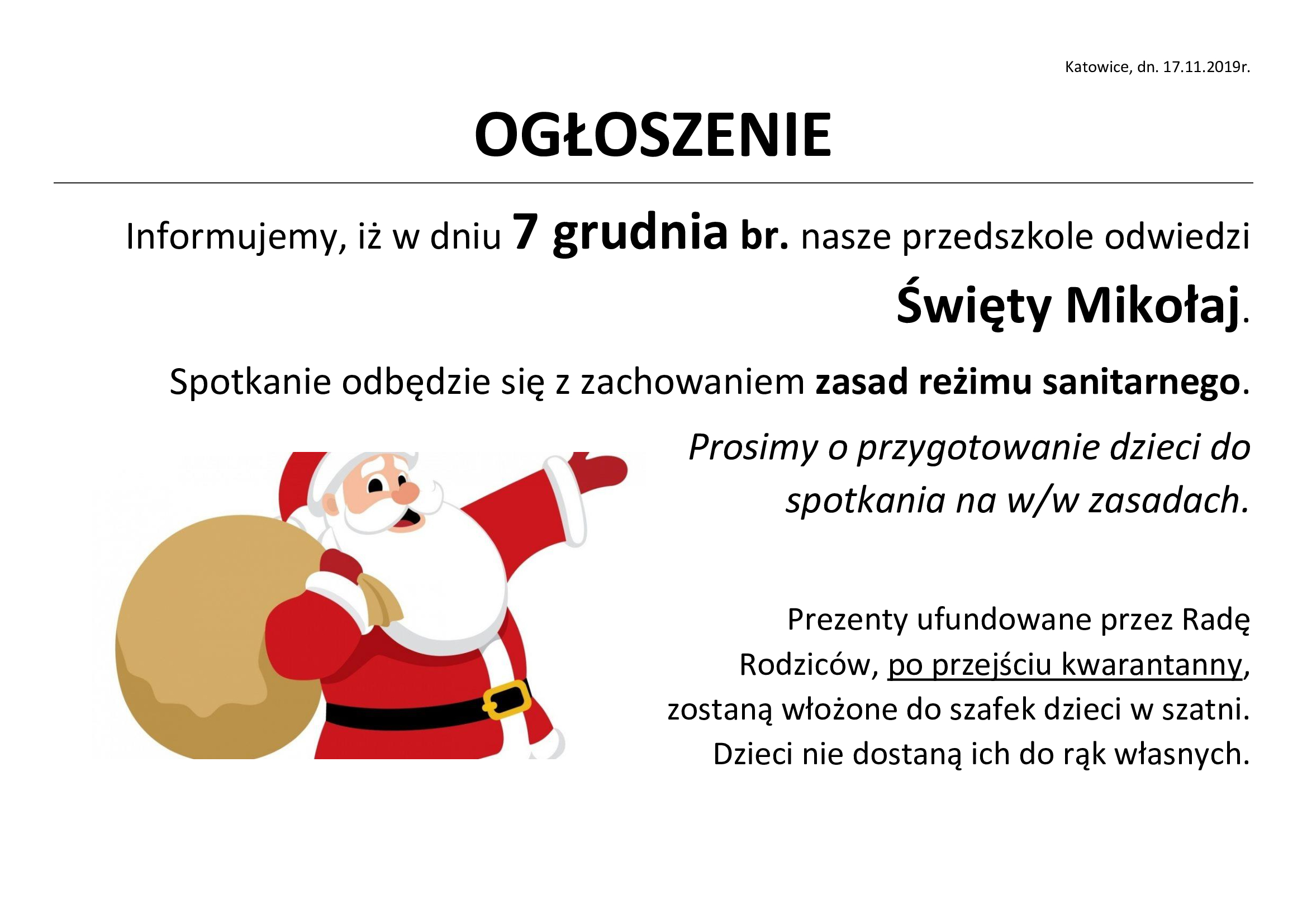 ogłoszenie MIKOŁAJ
