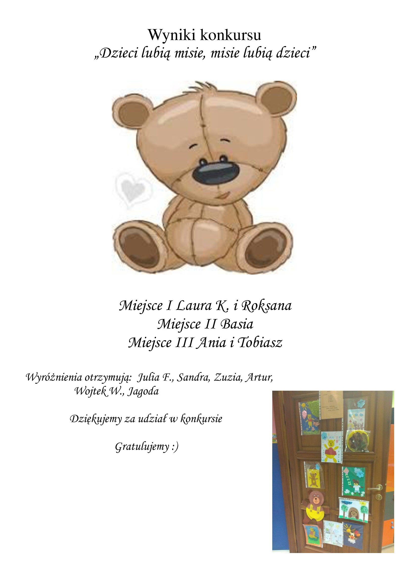 wyniki konkursu miś