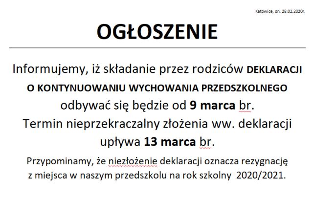 ogloszenie deklaracje