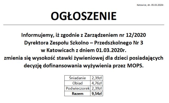 ogloszenie stawka zywieniowa