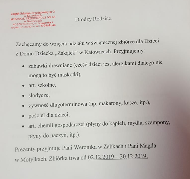 ogloszenie zbiorka zakatek