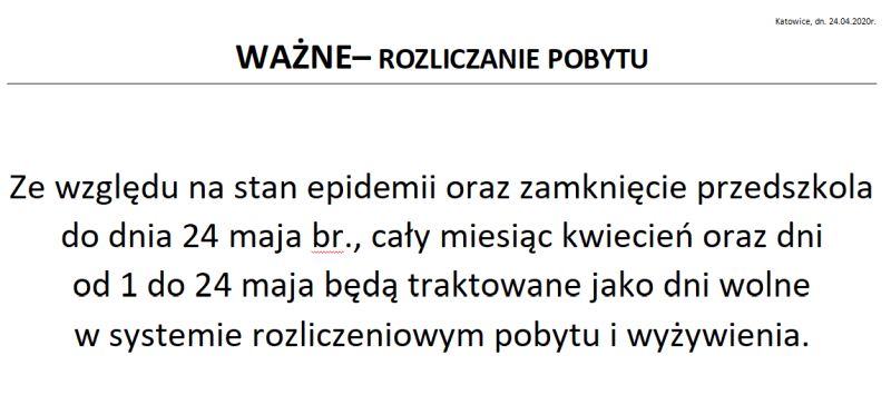 ogłoszenie rozliczenie kwiecien
